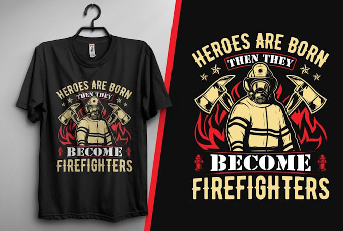 design modern firefighter hoodie tshirt logo design