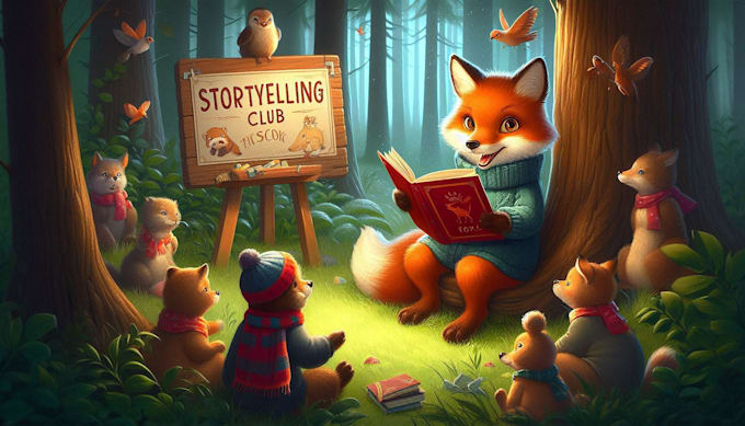 draw a digital children book illustration