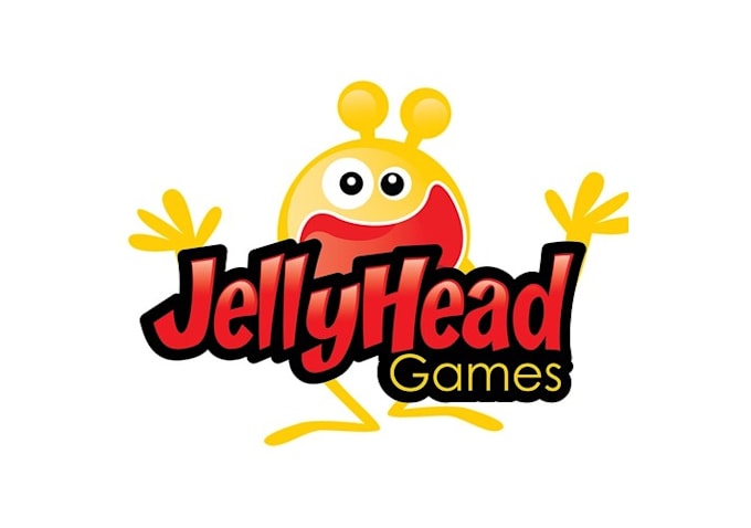 design unique colorful jelly head games logo