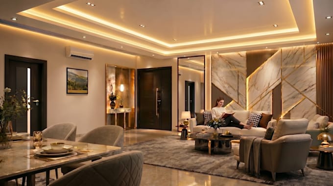 do realistic 3d interior rendering and interior design