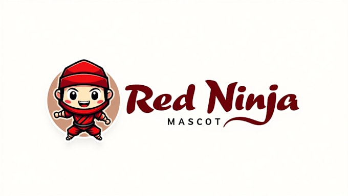 do awesome red ninja mascot logo design