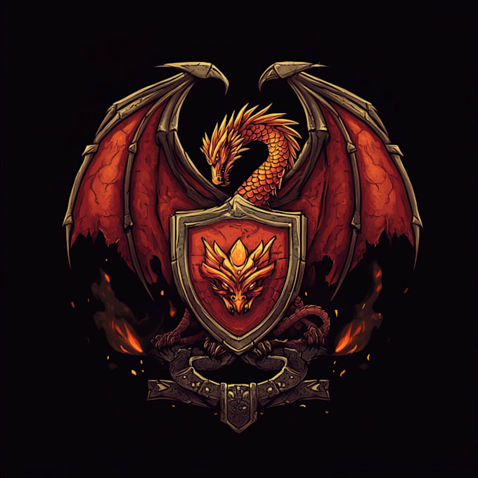 create a medieval, fantasy, rpg gaming logo