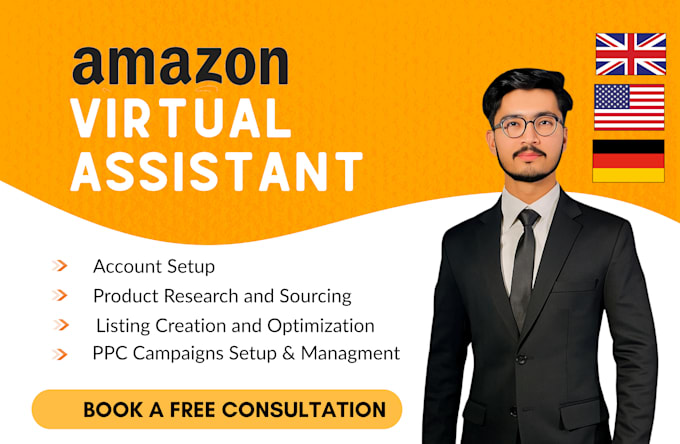 be your amazon fba consultant and amazon virtual assistant, set up amazon store