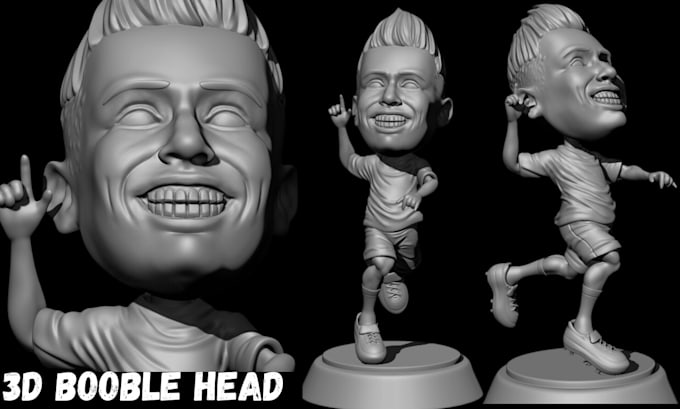 sculpt 3d boobled head, 3d head 3d bust, 3d face, 3d full bodymodel 3d printing