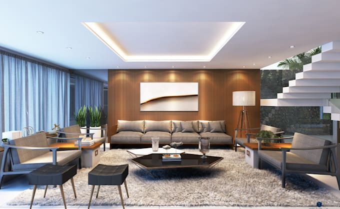 do 3d apartment design, villa, facade, duplex, luxury house, interior rendering