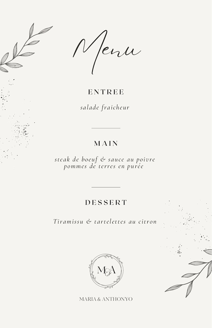 brochures, affiches, menus, design personnalisé, etc