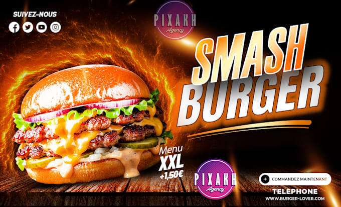 design eye catching halal restaurant and fast food menu