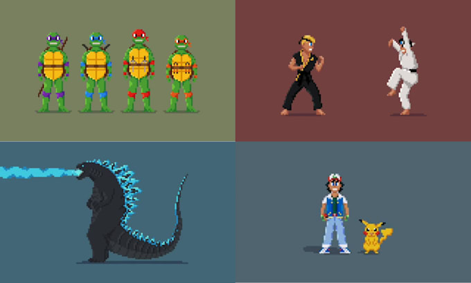 create pixel art character design animation sprites sprite sheet game art assets