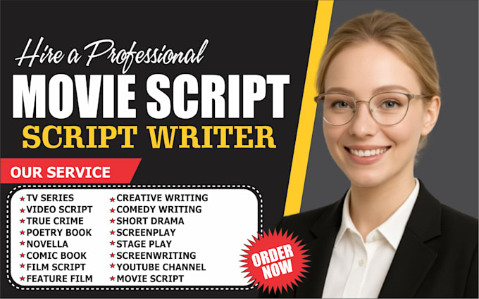 Internationale Script Write movie script screenplay feature film script rewrite comedy script ...