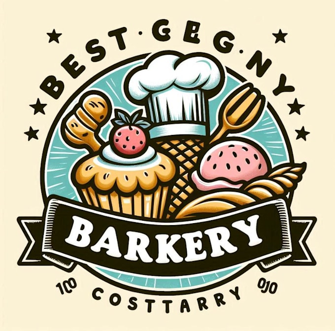 make vintage bakery food ice cream logo