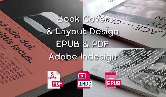 do layout design, cover and epub, PDF, adobe indesign