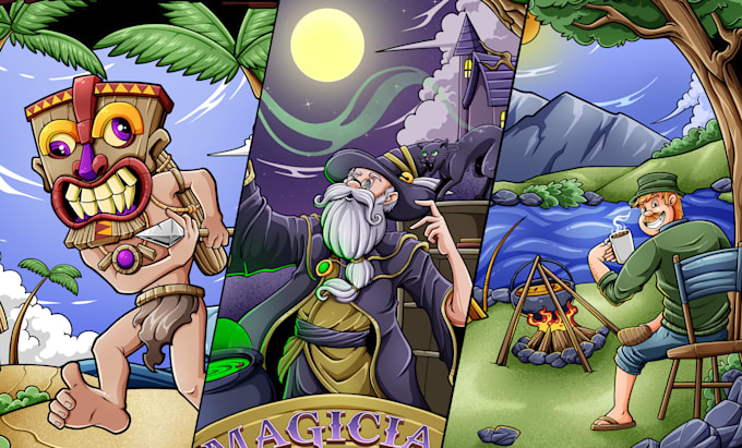create epic cartoon illustrations for your clothing