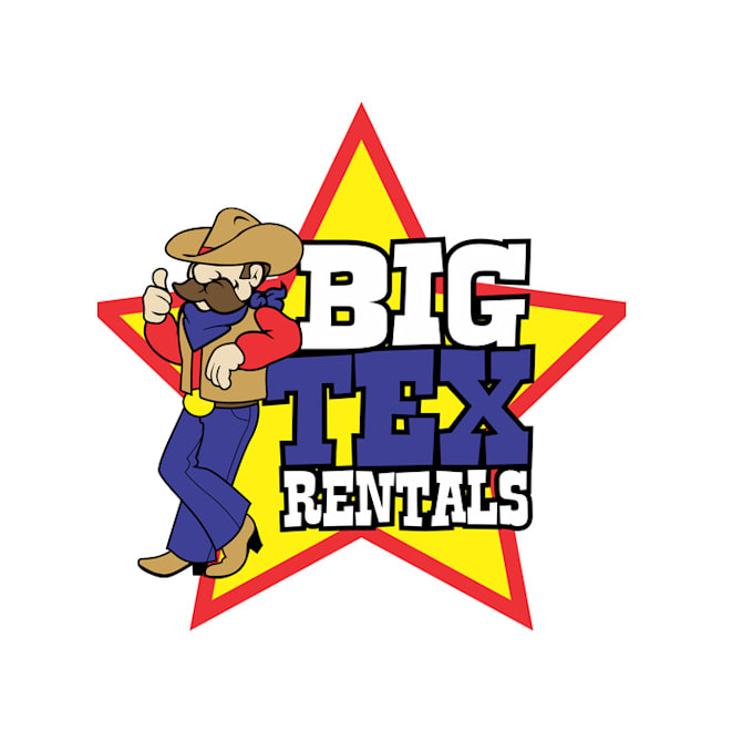 design attention big tex rentals logo