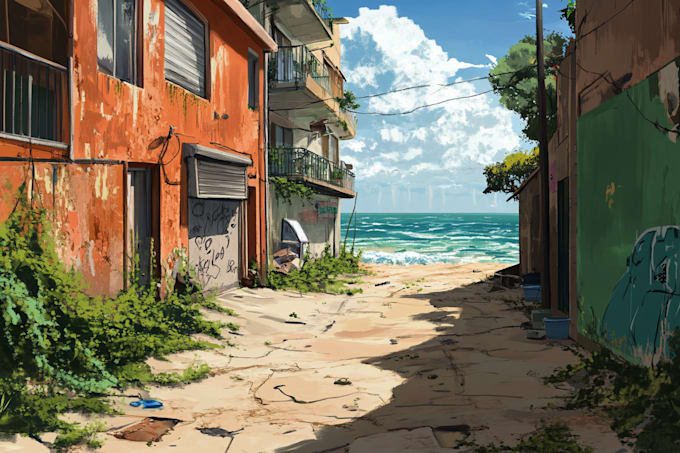create stylized environment illustration background art, concept art