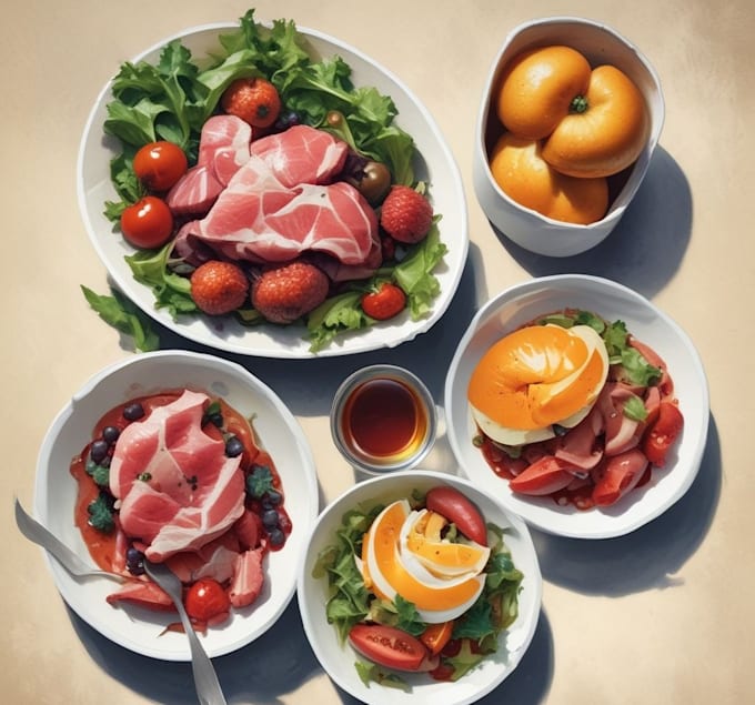 create realistic food and drink illustrations