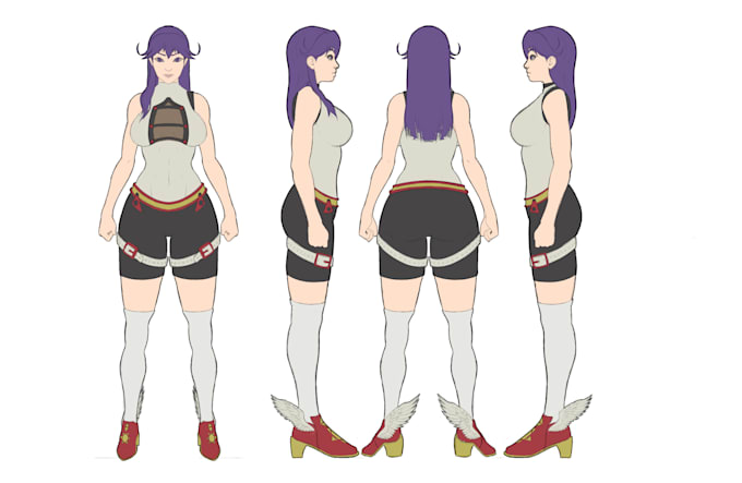design a detailed character model sheet for your project