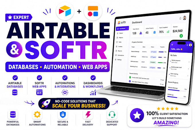 be your airtable, automation, airtable database, softr webapp, experts