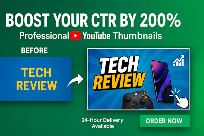Hd quality youtube thumbnails for gaming tech education more by Ali7_5 ...