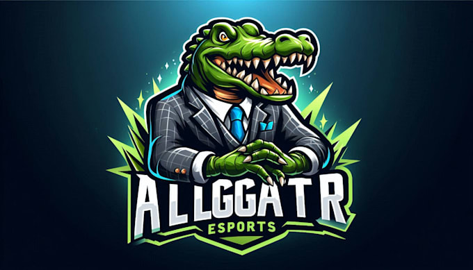 do aligator esports gaming mascot logo design