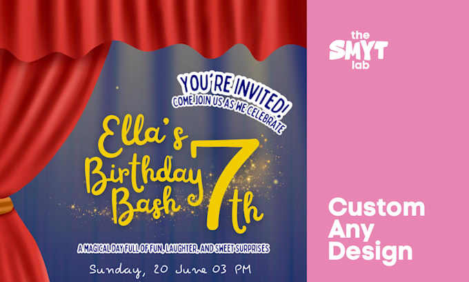 design custom editable kids birthday invitation on canva