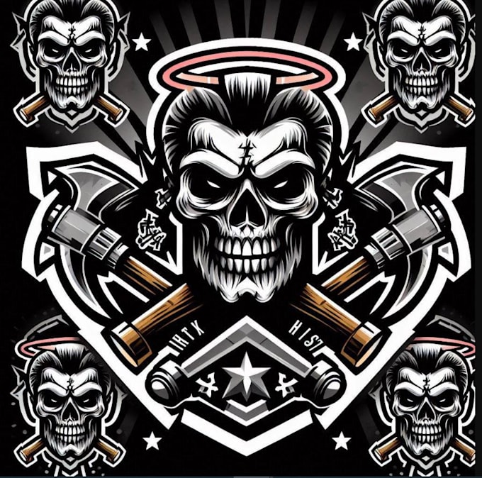 do high quality custom mascot skull logo
