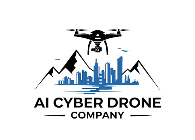 do aesthetic beautiful cyber drone logo design