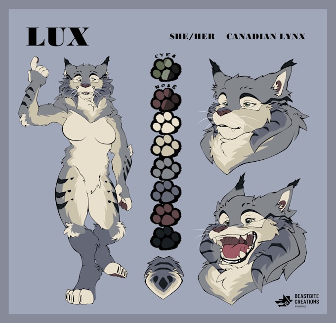 do a reference sheet for your furry character