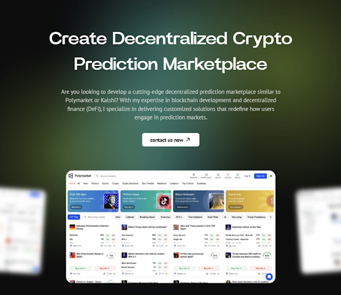 create decentralized crypto prediction marketplace like polymarket,kalshi