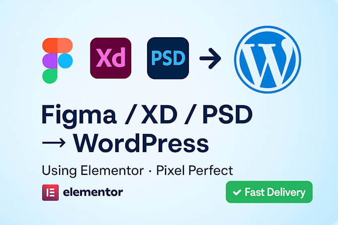 convert figma xd PSD using wordpress