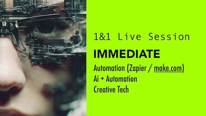 live 1 on 1 live help session for automations ai and creativetech