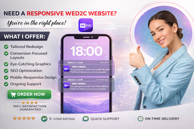 design or redesign automated wed2c ecommerce website dropshipping store