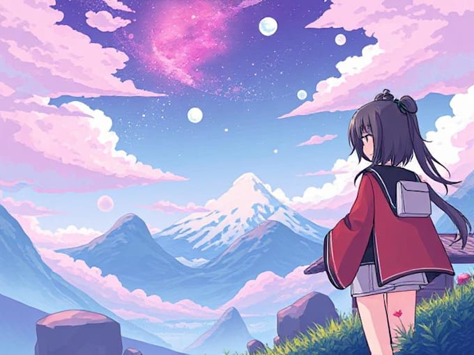 draw background art illustration for vtuber stream visual