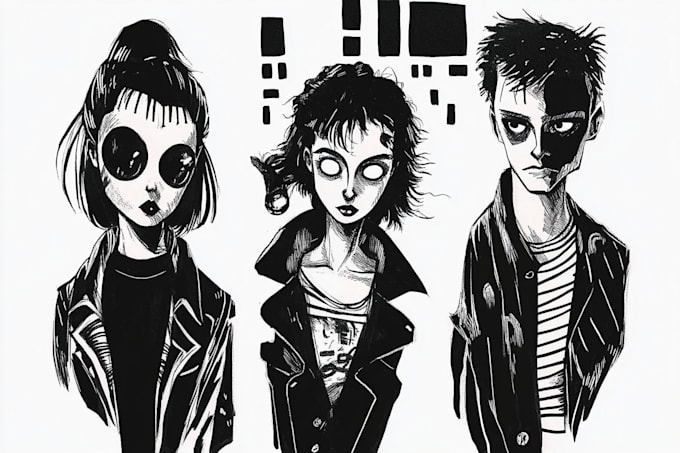 draw black and white illustrations