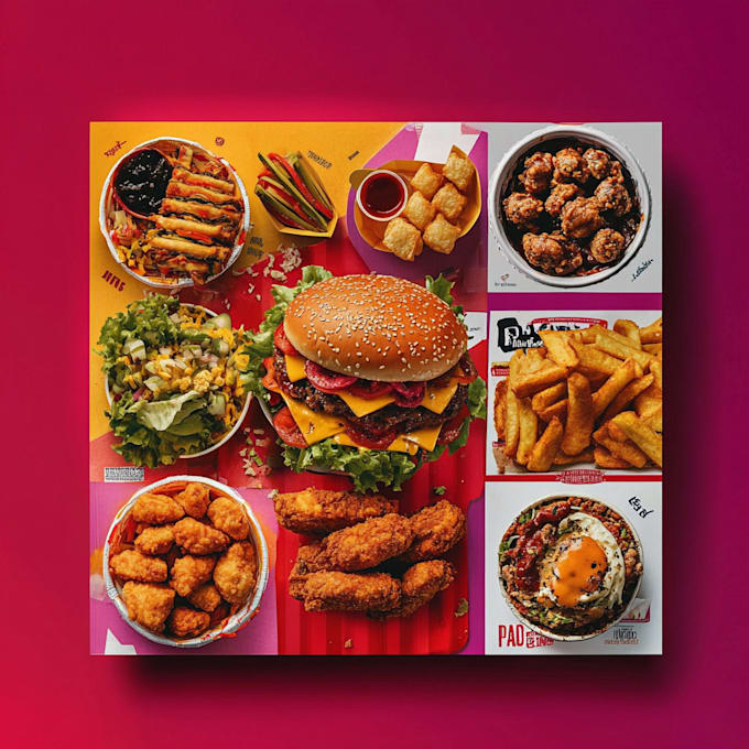 Design food menu, flyer, poster and instagram ads by Joeyuinn | Fiverr