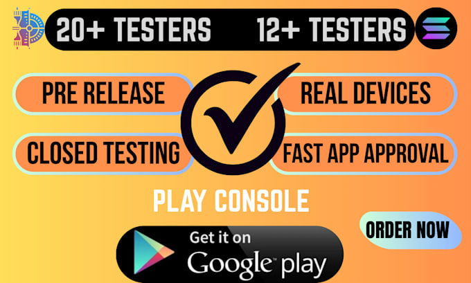 provide you 12 testers 20 testers google android app play store closed testing