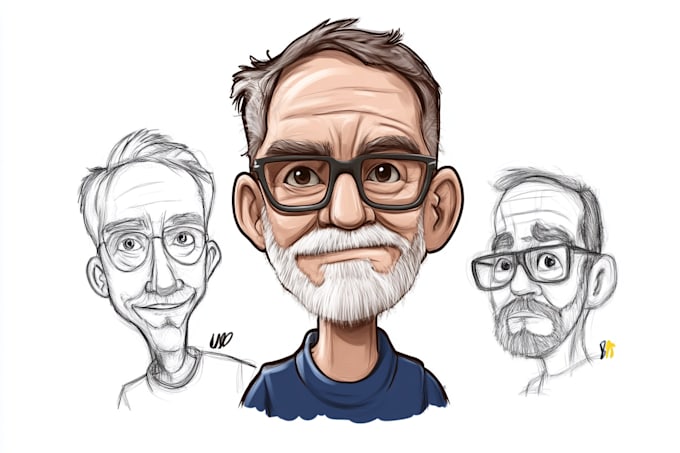 make a professional portrait caricature, cartoon