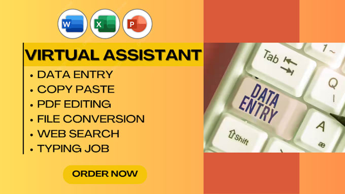 data entry, web research, copy paste and typing job