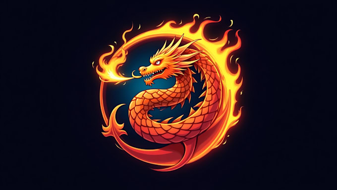 design an awesome dragon fire mascot logo with express delivery