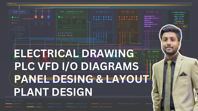 electrical drawing,  wirings, panel and plant design