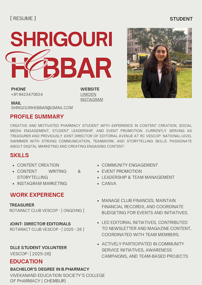 resume design, visual layout