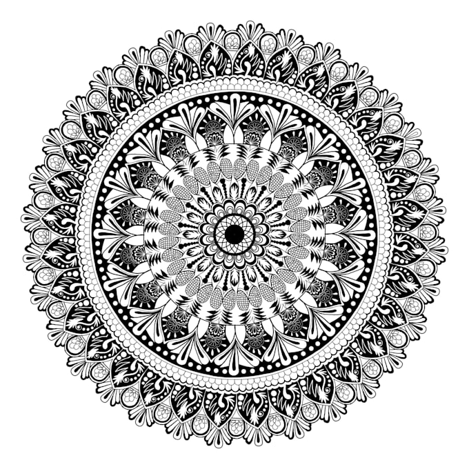 draw amazing big round mandala art just 5 dollar