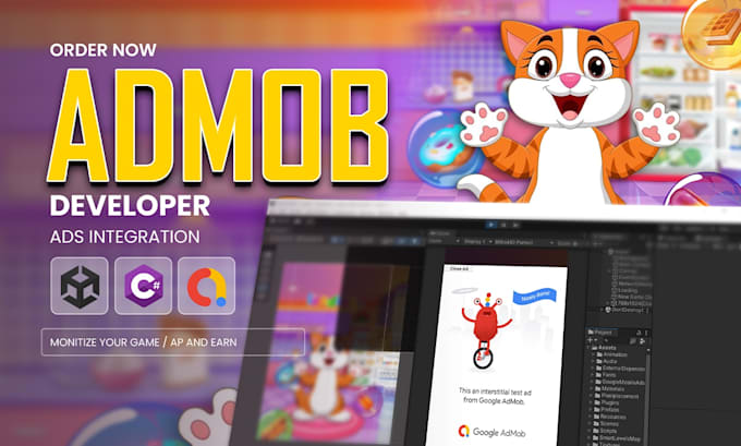 integrate professionally admob or unity and more ads in android ios apps games