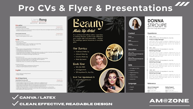 transform your CV, flyer, or pitch deck into a masterpiece