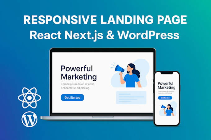 create a fast, responsive landing page in react nextjs wordpress