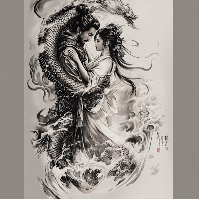 draw amazing japanese oriental tatto