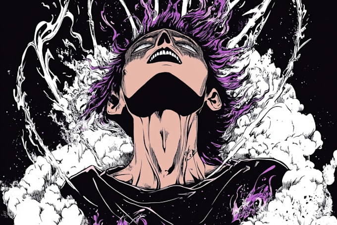 draw dark, horror, metal art illustration