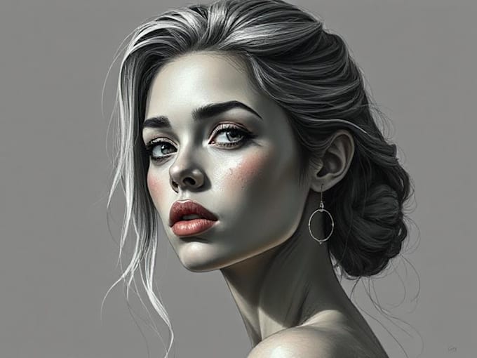 draw semi realistic portrait illustration