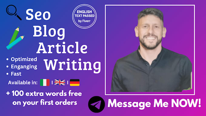 write SEO blog articles in english, italian or german