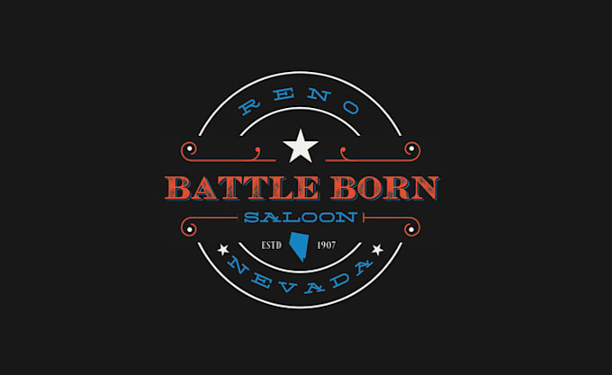 design modern battle born saloon logo