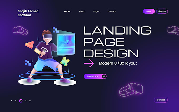 Design a responsive and modern landing page for you by Showrov_designs ...